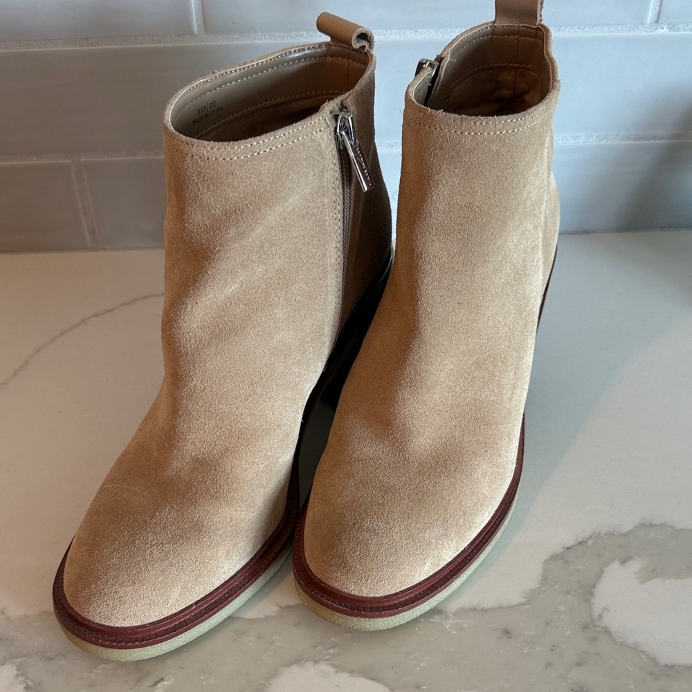 Vince Camuto Tan Suede Ankle Booties